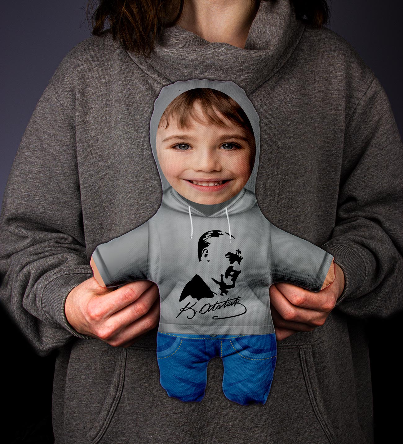 Kişiye Özel Atatürk Baskılı Çocuk Peluş Bebek