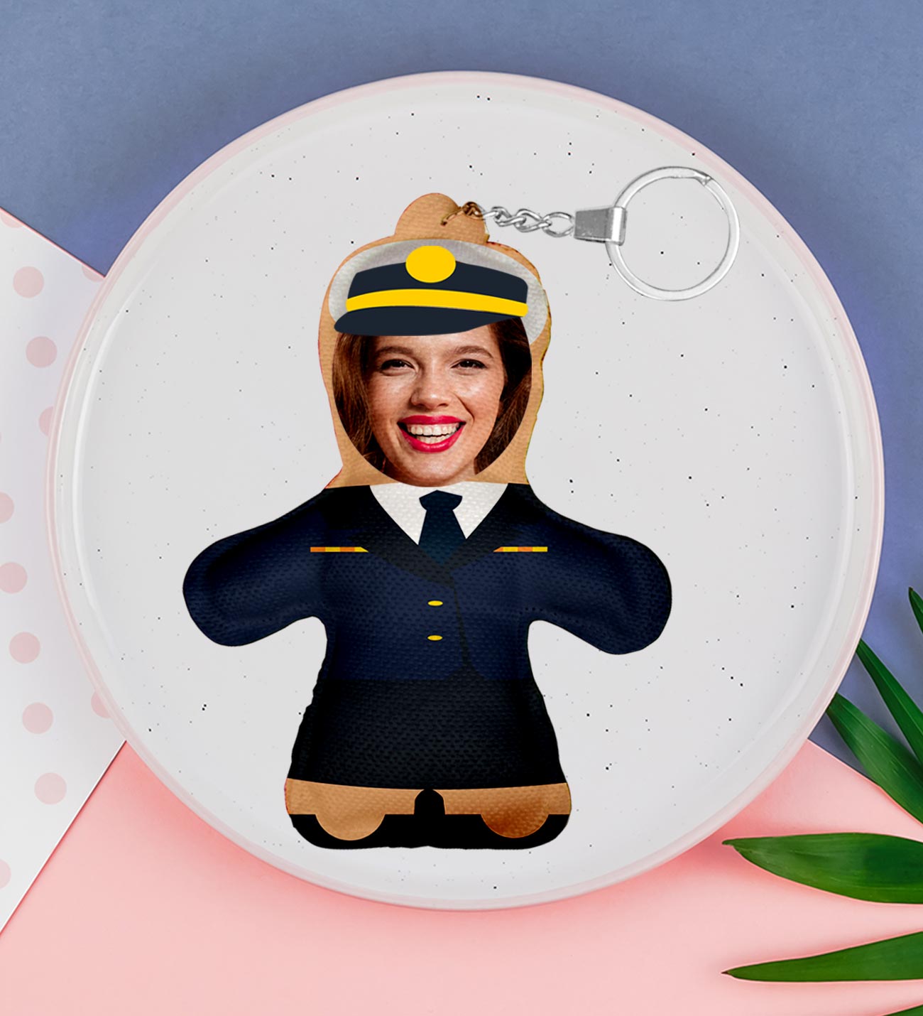 Kişiye Özel Kadın Pilot Anahtarlık