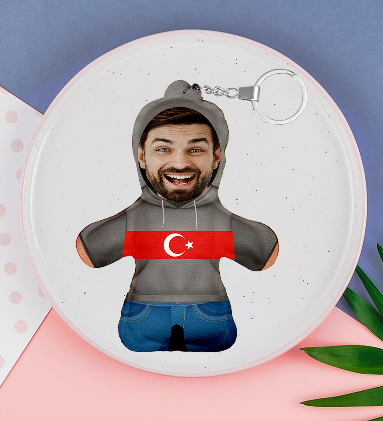 Kişiye Özel Türk Bayraklı Anahtarlık